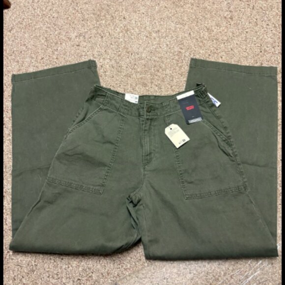 LEVI'S LEVIS SURPLUS STRAIGHT OLIVE MILITARY GREEN UTILITY PANT NWT $98 26 w - Picture 10 of 10